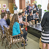 Students speaking to the family of Jim Sugihara