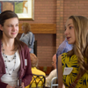 Cindy Burrows talking to students at the dinner