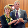 Cindy Burrows gives Don Reese his award