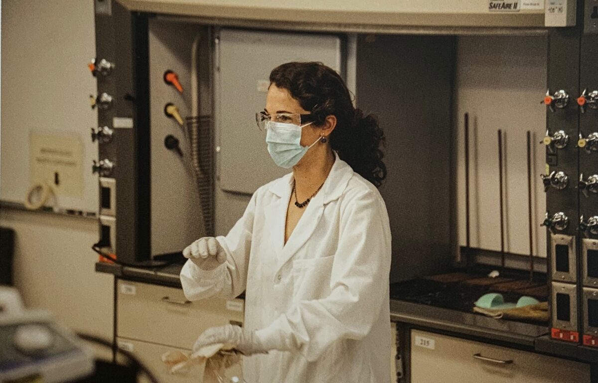 Aria Ballance in the lab