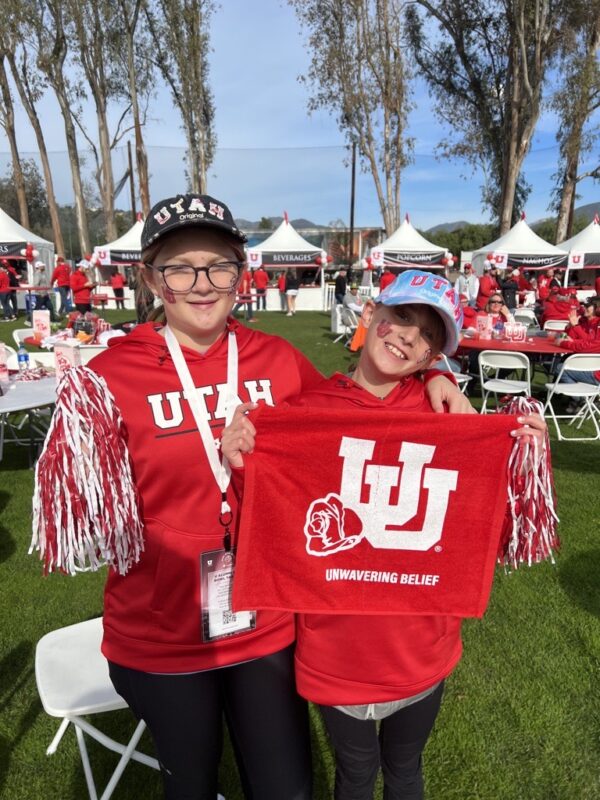 Alumni family at the Rose Bowl